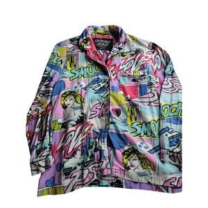 Vintage Victoria Secret Comic After Party Pajama Top M Medium